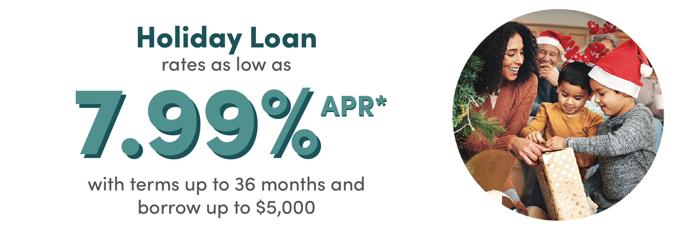 Holiday Loan APR as low as 7.99% APR